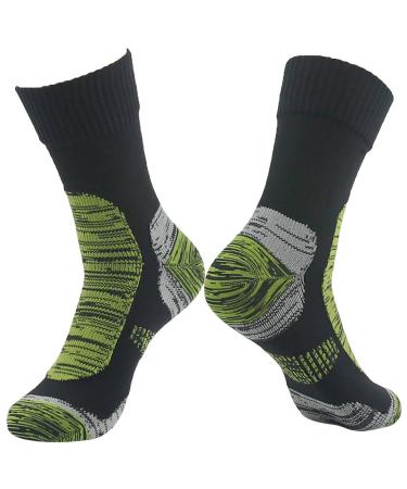 Randy Sun waterproof breathable socks SGS certified unisex novum we hike.Trekking hikes Waten Trail Socks 1 pair Mid Calf-Black & Grass Green