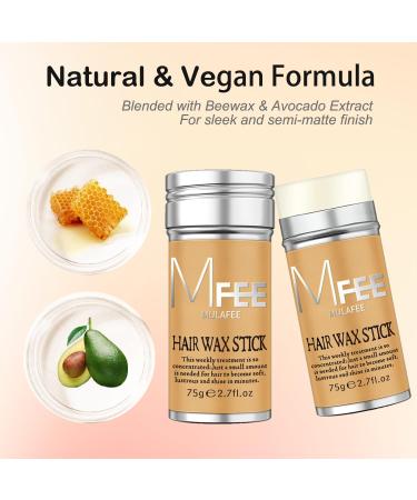 MULAFEE 2 Pack Hair Wax Stick Kit Wax Stick for Smooth Hair Wigs Non-Greasy Styling Wax for Fly Away and Edge Frizz Hair Slick Stick with Comb & Hair Clips Set - Buy Online on GoSupps.com