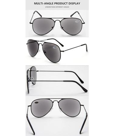 LANOMI Men's Pilot Sunglasses & Reading Glasses - UV400 Classic Metal Black - Perfect for Driving Fishing & Travel (1.5x) - Buy Online on GoSupps.com