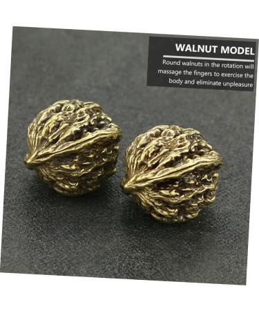 Minkissy Copper Walnut Model Nut Ornament - Handmade Brass Photo Prop 3.5x3cm Decorative Balls for Home & Massage - Pure Copper Crafts - Buy Online on GoSupps.com