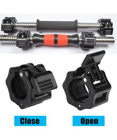 30mm Dumbbell Clips - 2 Pieces Quick Clamping Collars for Barbell Rod Training | StrongLift Safe & Robust Snap Lock - Black - Buy Online on GoSupps.com