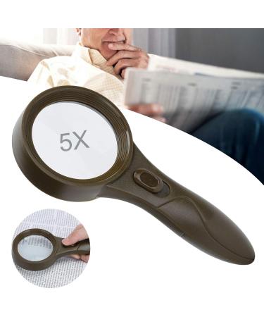  ZJchao 5X Handheld Magnifier Handheld Nonslip Handle Photoelectric Reading Magnifier 6 LED Magnifier Currency Detector Lights Without Batteries - Buy Online on GoSupps.com