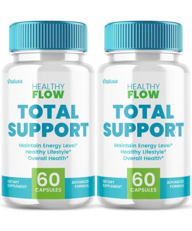 (2 Pack) Healthy Flow Capsules Healthy Flow Total Support Pills with All Natural Ingredients Advanced Formula Supplement for Overall Wellness with Max Strength Vitamins Women and Men (120 ct)