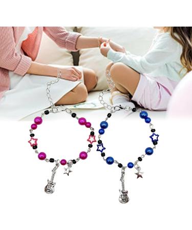 Kuaiyiju Couples Guitar Charm Bracelets - Adjustable Pearl Jewelry for Friendship & Fashion - Buy Online on GoSupps.com