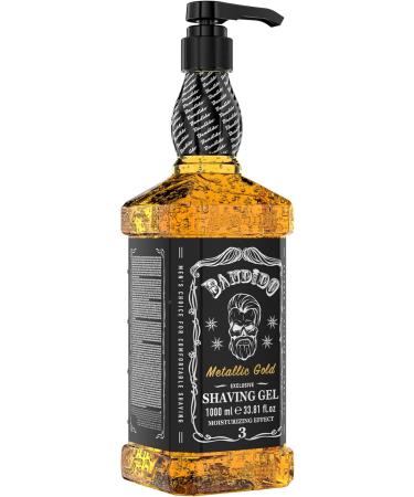 Bandido Shaving Gel for Men - 1000ml Non-Foaming Precision Shave Metallic Gold - Perfect for Beard Contours | International Shipping - Buy Online on GoSupps.com