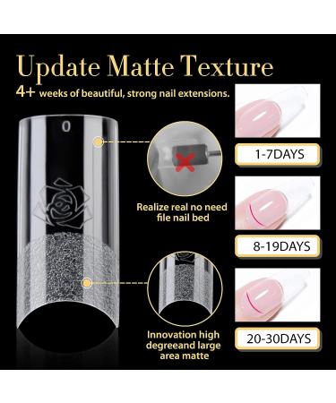 UNA GELLA Soft Gel Nail Tips Pre-file - 600 Square Gel Tips | Straight Square Fake Nails for Nail Extension - 12 Sizes Tapered Square, No C Curve - Home DIY Salon with Box - Buy Online on GoSupps.com