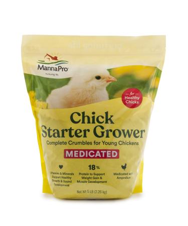 Manna Pro Organic Starter Crumble Complete Feed Medicated Chick Starter Grower 5 Pound (Pack of 1) - Buy Online on GoSupps.com