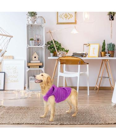 EXPAWLORER Fleece Dog Hoodie with Leash Hole, X-Large Purple - Warm Winter Coat for Dogs - Buy Online on GoSupps.com