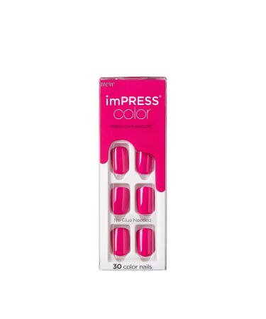KISS imPRESS Color Press-On Nails Polish-Free Manicure Set, Orchid Festival, 30 Chip-Proof, Smudge-Proof Fake Nails 30 Piece Assortment