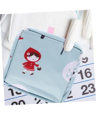 Lurrose Women's Mini Towel Storage Bag - Heart Design Menstrual Holder - Sky Blue 13x13x5cm - Ideal for Bandages & Daily Use - International Shipping Available - Buy Online on GoSupps.com