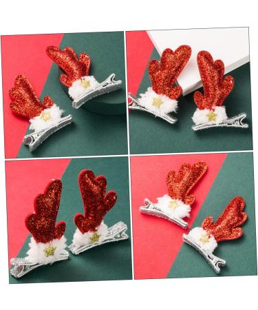 Beaupretty Kids Pairs Elk Sequin Barrette Xmas Hair Accessories Xmas Hair Decorations Reindeer Hairpin kids barrettes for hair Holiday Hair Clips fabric child two piece suit elk Fabric - Buy Online on GoSupps.com