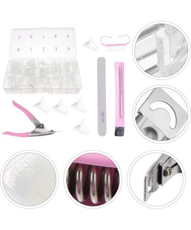 FOMIYES 2 Boxes Nail Art Box Nail File Buffer Coffin Nail Tips Clear Nail Tips False Nails Clear French Nails Long Fake Nails Nail Art Brush Nails Kits Postizas Manicure Glue Plastic - Buy Online on GoSupps.com
