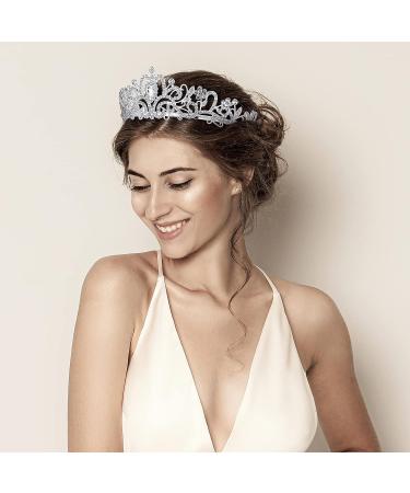 Silver Crystal Tiara for Women - Princess Crown for Bridal Wedding, Prom, Cosplay, Halloween - Hair Accessories - Buy Online on GoSupps.com