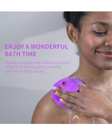 Beautail Silicone Body Brush - Gentle Peeling Shower Brush for Sensitive Skin | Hygienic & Durable | Ideal for Men & Women - Purple - Buy Online on GoSupps.com