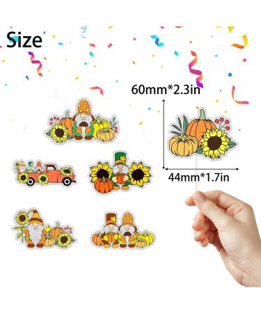 Fall Harvest Festival Party Cake Toppers 18-PC Set - Perfect for Fall Harvest Party Sunflower Pumpkin and Gnome Decorations - SugarGera 04 - Buy Online on GoSupps.com