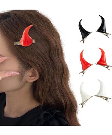 1 Pair Horn Hairpin Hot Girl Gospongy Hairclip Halloween Gospony Tail Braid Hair Clips For Women Hairpins Hairpins For Women Hairpins Daily Hairstyles Cute Devil Horn Pins white - Buy Online on GoSupps.com