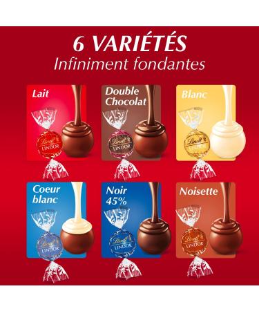 Lindt - Bo te Cadeau LINDOR - Assortiment de Chocolat au Lait Noir 45% Blanc Noisette C ur Blanc Double Chocolat - C ur Fondant 930g Classique 930g - Buy Online on GoSupps.com