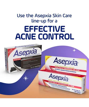 Asepxia Acne Care Set - Charcoal Cleansing Bar Soap for Acne and Blackheads + Acne Spot Treatment Cream with 2% Salicylic Acid - Removes Impurities Helps Oily Skin - 4 Oz Soap 1 Oz Cream - Buy Online on GoSupps.com