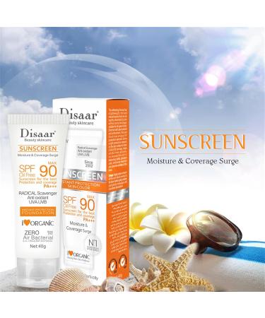 Barabum 2-Pack Facial Sunscreen Creams - Skin Care SPF 90 - Oil-Free - Antioxidant - UVA/UVB - 40g - Sunscreen Day Cream - Buy Online on GoSupps.com