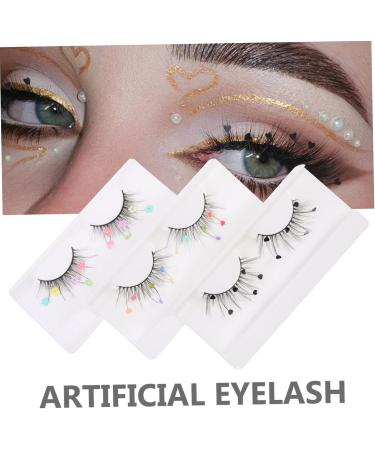 Beavorty 3 Pairs sequin false eyelashes pride outfit cosplay lashes color lashes fake lashes natural colored eyelashes pride makeup colored lashes flower stickers girl Miss Imitation - Buy Online on GoSupps.com