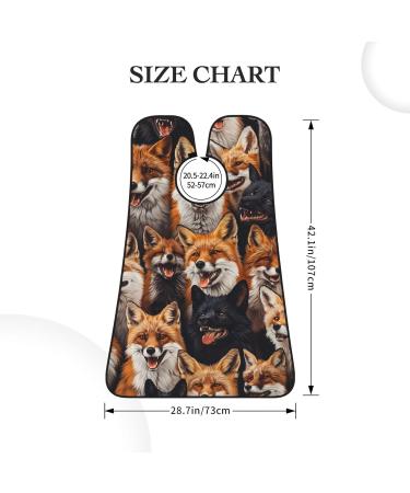 Fox Print Beard Bib Apron - Non-Stick Hair Catcher for Men | Perfect Shaving Gift | One Size Black - Buy Online on GoSupps.com