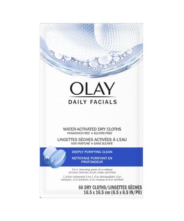 Olay Daily Facials Deeply Purifying Clean 5-in-1 Cleansing Wipes with Power of a Makeup Remover Scrub Toner Mask and Cleanser - 66 count