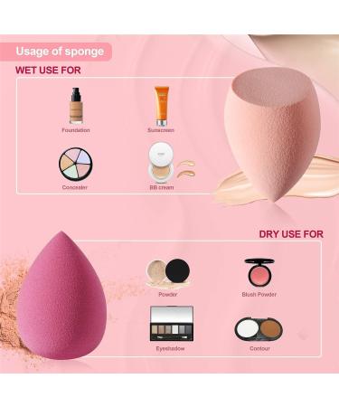 8 Pcs Makeup Sponges Blender Set Professional Beauty Sponge Foundation Blending Blender for Liquid Foundation Powder Sunscreen and Cream Comes In 3 Shapes - Buy Online on GoSupps.com