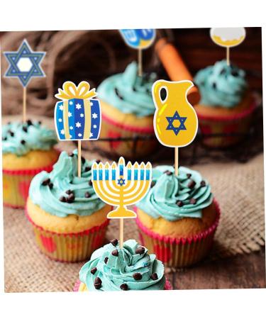 Abaodam 48pcs Hanukkah Insert wedding ceremony decorations wedding props birthday cake toppers menorah cupcake drink sticks chanukkah party supplies Wedding Cake Decoration Cakes Picks - Buy Online on GoSupps.com