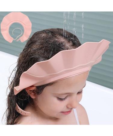 Baby Shower Cap Bath Visor Protection Silicone Adjustable Safe Shower Bathing Cap for Infants Toddler Baby Kids Children (6 Months-12 Years old/36-58cm Pink)