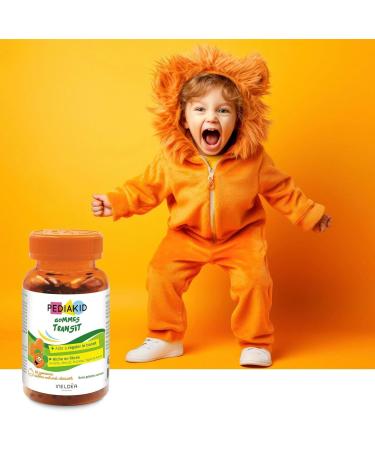 PEDIAKID - Transit Gums - Fruit and Oat supplement - Rich in fiber - Helps regulate intestinal transit - Natural apricot flavor - 60 gummies - Buy Online on GoSupps.com