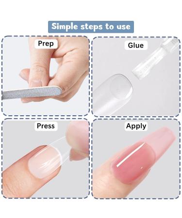 Short T-Shaped Nail Tips - 120 Pieces Soft Gel Extensions | Clear Square Acrylic Nails for Women - 12 Sizes Available - Buy Online on GoSupps.com