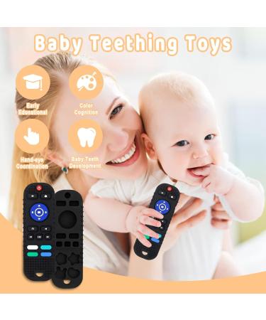 Iselyn 3-Pack Silicone Remote Teether Toys for Babies 0-12 Months - Unisex Teething Toys Set with Remote Control Shape, Chain, and Gifts - Buy Online on GoSupps.com