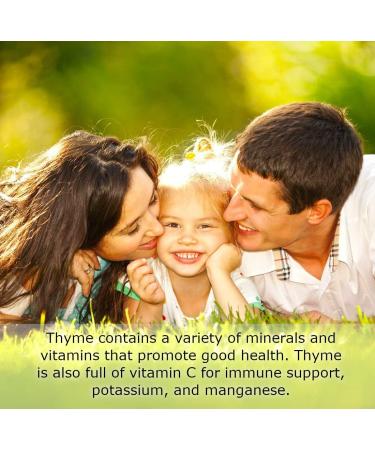Organic Thyme: 100% Natural Raw Thyme for Healthy Meals and Tea - Non GMO, Gluten-Free with Thymol - No Preservatives or Additives - Perfect Seasoning, Always Fresh - Buy Online on GoSupps.com