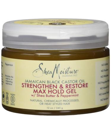 Shea Moisture Jamaican Black Castor Oil Strengthen and Restore Max Hold Gel 12 Ounce