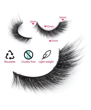 gootrades Cat Eye Eyelashes - 5 Pairs 3D Faux Mink False Winged L Curl Extension - Natural Look Mimic Eyelashes (Style-03) - Buy Online on GoSupps.com