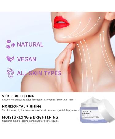 Neck Firming Cream with Hyaluronic Acid - Tighten Lift & Hydrate for Youthful Skin | 1.7 oz - Buy Online on GoSupps.com