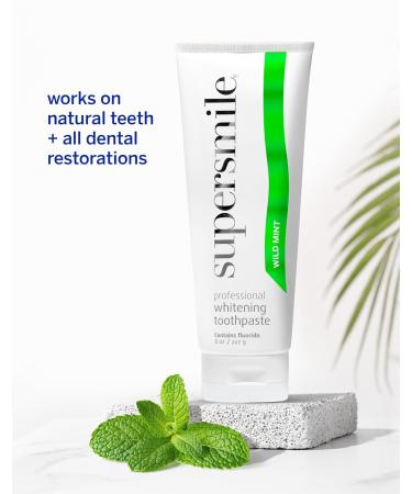 Supersmile Whitening Toothpaste - Wild Mint Flavor - Pack of 2 (8oz Tubes) - Best International Shipping - Buy Online on GoSupps.com