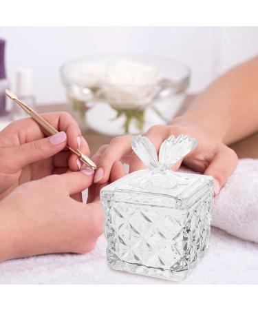Healeved Glass Dappen Monomer Dish Square Crystal Acrylic Nail Cup with Butterfly Lid Acrylic Liquid Powder Dappen Bowl Dish Nail Manicure Tool - Buy Online on GoSupps.com
