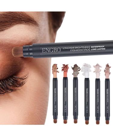 6 Colors Glitter Eyeshadow Stick Set Cream Eye Shadow Pencil Shimmer Glitter Pearl Eye-Shadow Stick Waterproof Eye Shadow Pencil Crayon Brightener Makeup for Girls - Buy Online on GoSupps.com