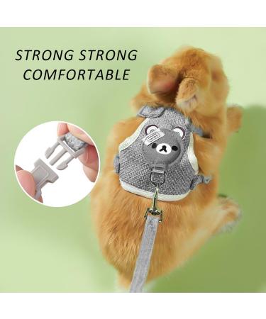 Shop Premium Rabbit Accessories: Harnesses Collars Leashes & Dishes for Small Animals - Adjustable & Breathable (Gray) - Buy Online on GoSupps.com