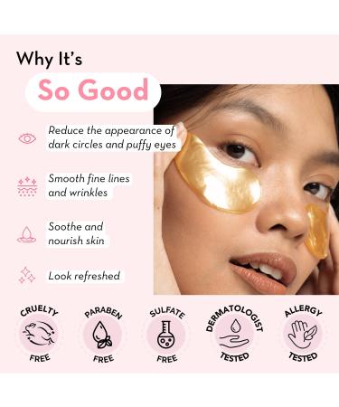 Elizabeth Mott 24K Gold Under Eye Patches - Hydrating & Brightening Eye Mask with Collagen Niacinamide & Peptides | Perfect Gifts for Women - Cruelty Free - Buy Online on GoSupps.com