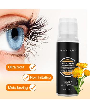 Lash Cleansing Concentrate 100ml: Professional Eyelash Extension Shampoo with Chamomile - Natural Foaming Cleanser for Salon & Home Care - Makes 10 Bottles 60ml - Buy Online on GoSupps.com