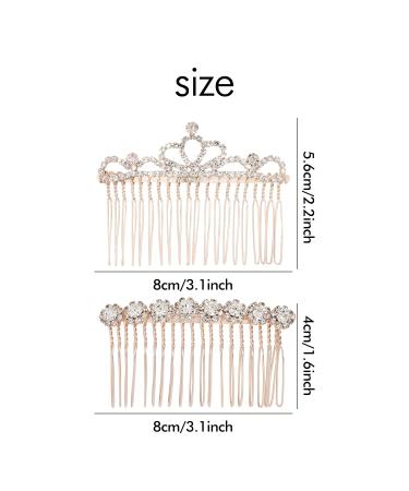 4 Pack Luxury Jeweled Rhinestone Hair Combs - Glitter Sparkly Metal Clips for Women - Buy Online on GoSupps.com