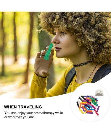 EXCEART 30pcs Empty Nasal Inhaler Tubes - Refillable Aromatherapy Blanks for Congestion Relief | Includes Cotton Wick | Random Color - Buy Online on GoSupps.com