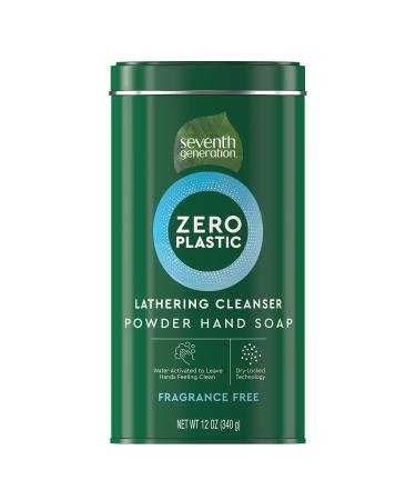 Seventh Generation Zero Plastic Powder Hand Soap Fragrance Free 12 oz 12 Ounce (Pack of 1) Fragrance Free