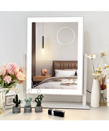 Acoolda Vanity Mirror with Lights  Hollywood Lighted Makeup Mirror with 3 Color Lighting Modes  Detachable 10X Magnification  360 Rotation  12 Inches (White)  White-12in - Buy Online on GoSupps.com