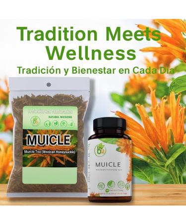 BEXPERTSUSA Muicle Capsules Forte + Herbal Tea Combo 90 Capsules(1200 mg/Serving) +4oz Loose Leaf,Justicia Spicigera (Mexican Honey Suckle) 100% Natural Supplement & Tea Set,Authentic,Vegan,Non-GMO - Buy Online on GoSupps.com