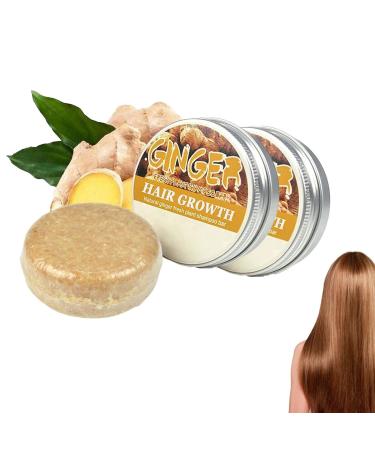 2PCS Ginger Hair Regrowth Shampoo Bar, Ginger Shampoo Bar Hair For Thinning Hair And Hair Loss,Ginger Regrowth Shampoo Soap