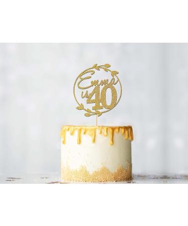 Personalised Cake Topper 40th Birthday Cake Decorations Any Name Circle Botanical Wreath For Mum Dad Any Age 25th 30th 50th - CT12 - Buy Online on GoSupps.com