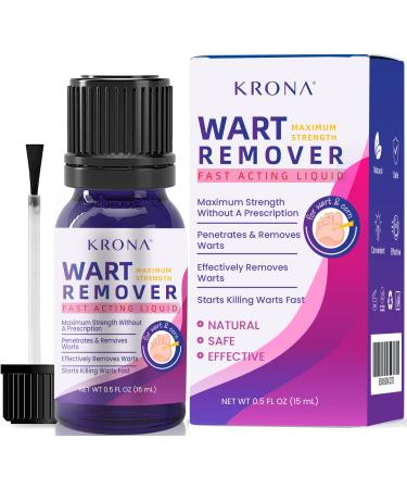 KRONA Fast Acting Liquid Gel Maximum Strength - Maximum Strength Fast-Acting Liquid Designed for Plantar Wart Genital Wart Corn Common Wart Flat Wart Calluses - 0.5 Fl Oz